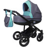 Коляска детская одноместная 2 в 1 SIGER Adelante, т.серый/мятный KLS0020